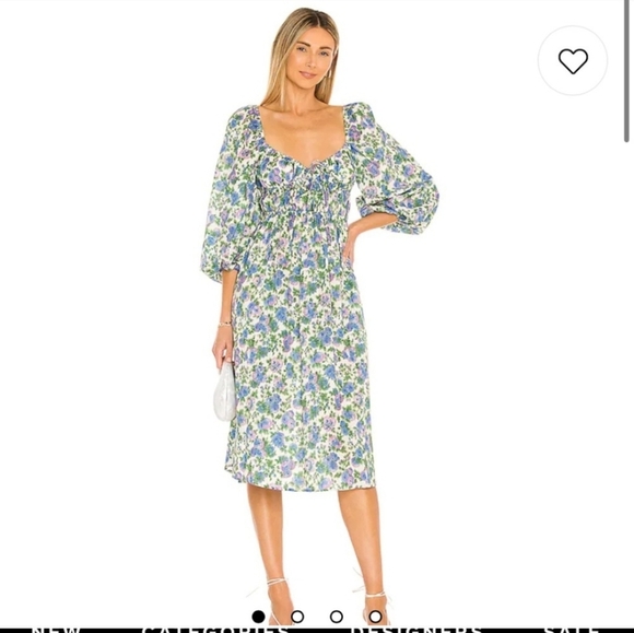 For Love And Lemons Bridget Midi Dress Size Small - Picture 2 of 16